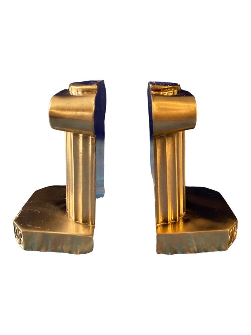 PM Craftsman Brass Roman Pillar Corinthian Column Bookends 5.5" Decorative USA